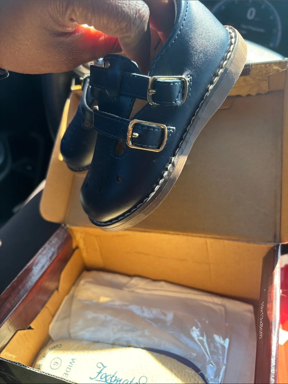 FootMates Navy Double-Buckle Mary Jane Kids Shoes
